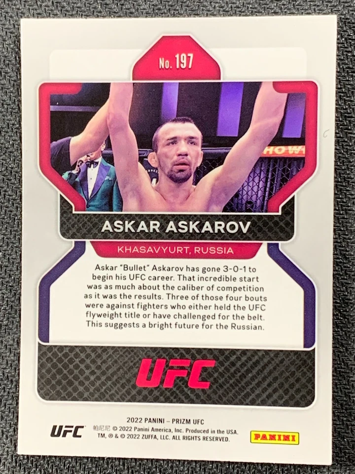 Askar Askarov #197 Panini Prizm UFC Mixed Martial Arts Cards 2022 - Image 2 of 2