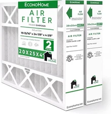 2PACK EconoHome 20x25x4 Air Filter EHRF2025 Merv 11 Air Flow