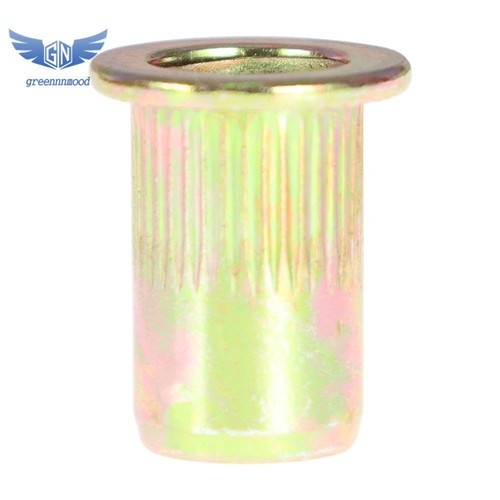 M6 Metric Carbon Steel Rivet Nut Flat Head Threaded Insert Nutsert 100 Pcs - Picture 7 of 10