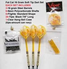 Darts Fat Cat Highlander 16 gram Soft Tip Dart Set with Beer Mug Flights 