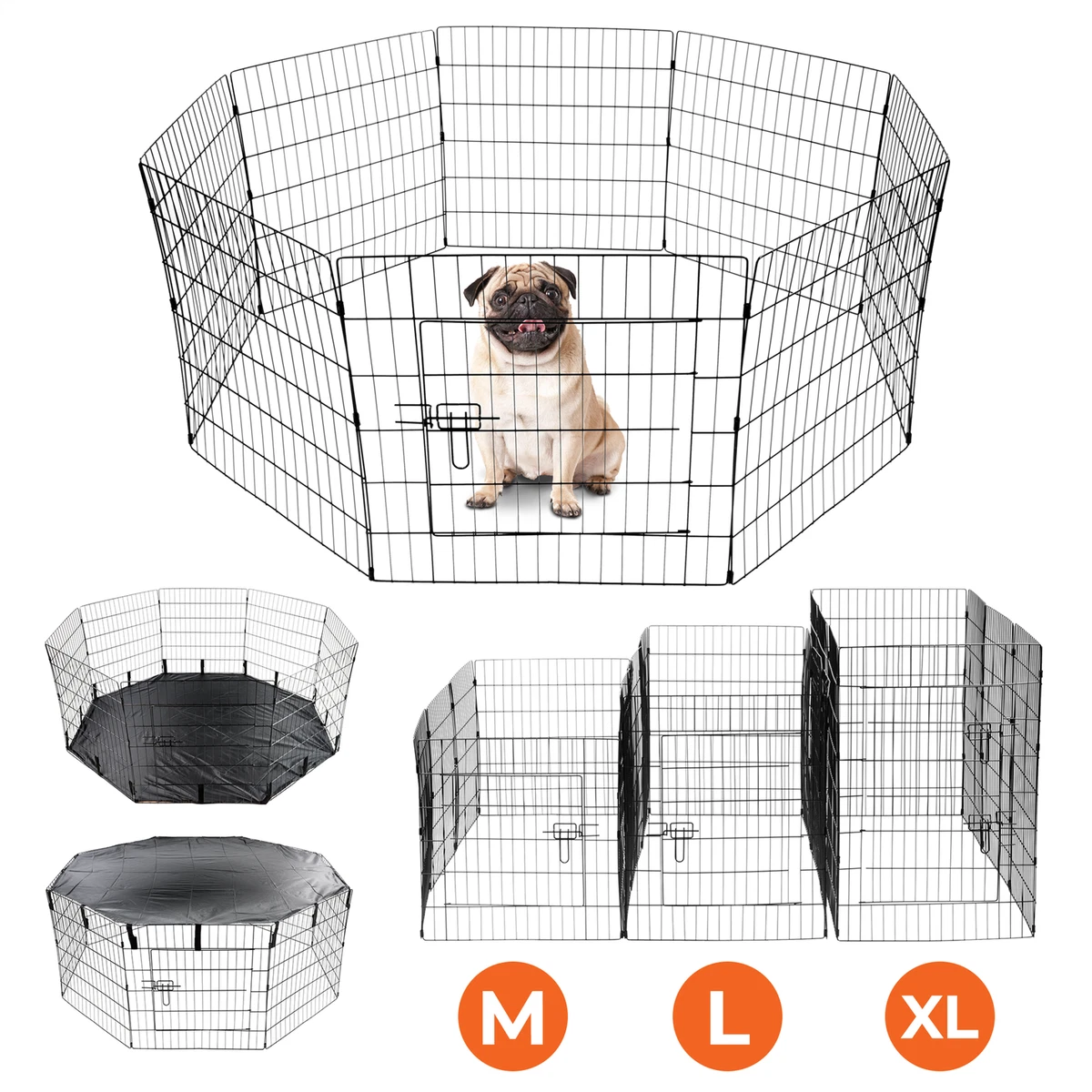 8 PANEL PET PLAYPEN DOG PUPPY RABBIT PORTABLE CAGE RUN PEN FOLDING FENCE  CRATE