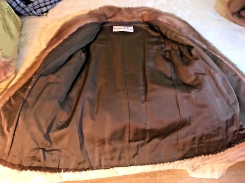 MAHOGANY & AUTUMN HAZE MINK FUR JACKET - MAGNIFICENT - SIZE 10-12 - Picture 2 of 5