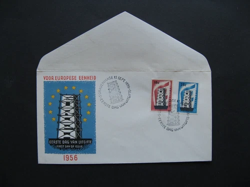NETHERLANDS, E27 cover FDC 1956, Europe, no address, blanc, open, canc. black