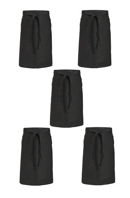 5x Vorbinder schwarz Bistroschürze Kellnerschürze Vorstecker 60x80cm TOP Qualitä