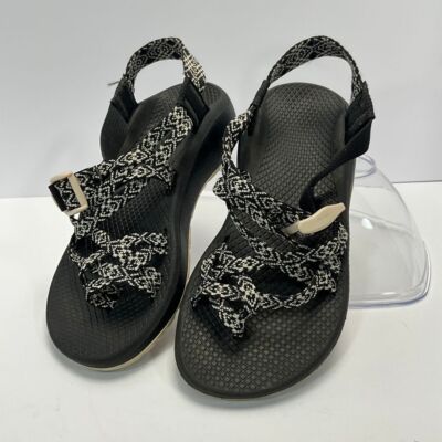 Chaco Women's ZX/2 Sport Sandals Black White Geometric Pattern Outdoor Shoes 6