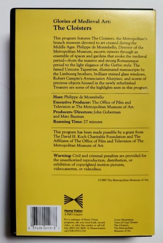 Glories of Medieval Art - The Cloisters - MOMA - VHS 1989 - Imagen 2 de 4