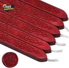 6PCS Blood Red Sealing Wax Sticks with Wick, Suitable for Envelope,