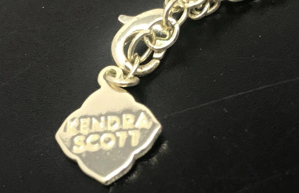 "Collar Kendra Scott Rayne Tono Dorado Colgante Borla Azul Cobalto Ojo de Gato 30""" Foto 4 de 4