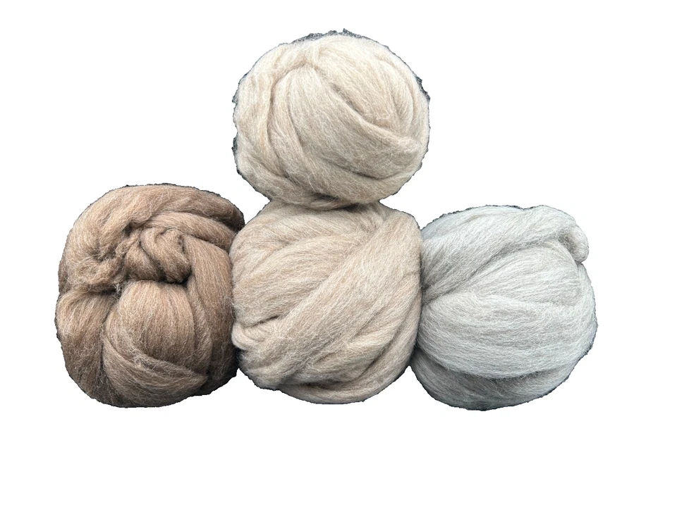 Bulk Lot Roving Wool 1372 grams / 48.39 ounces Shetland, Masham - Image 2 of 2