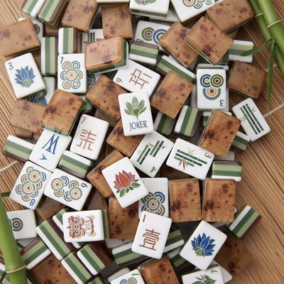 American Mahjong Tiles,160 Acrylic Engraved Layered,Tree-pattern Print,Free shp - Image 1 of 4