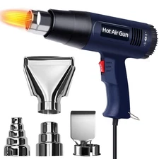 Heat Gun, Heavy Duty Fast Heating, Variable Control 140°F~1112°F 60℃-600℃ 4 N...