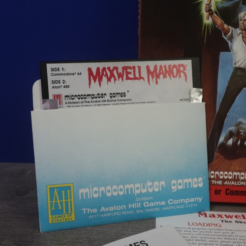 Maxwell Manor 1985 Avalon Hill raro Atari/Commodore 64 CIB - Foto 2 di 10