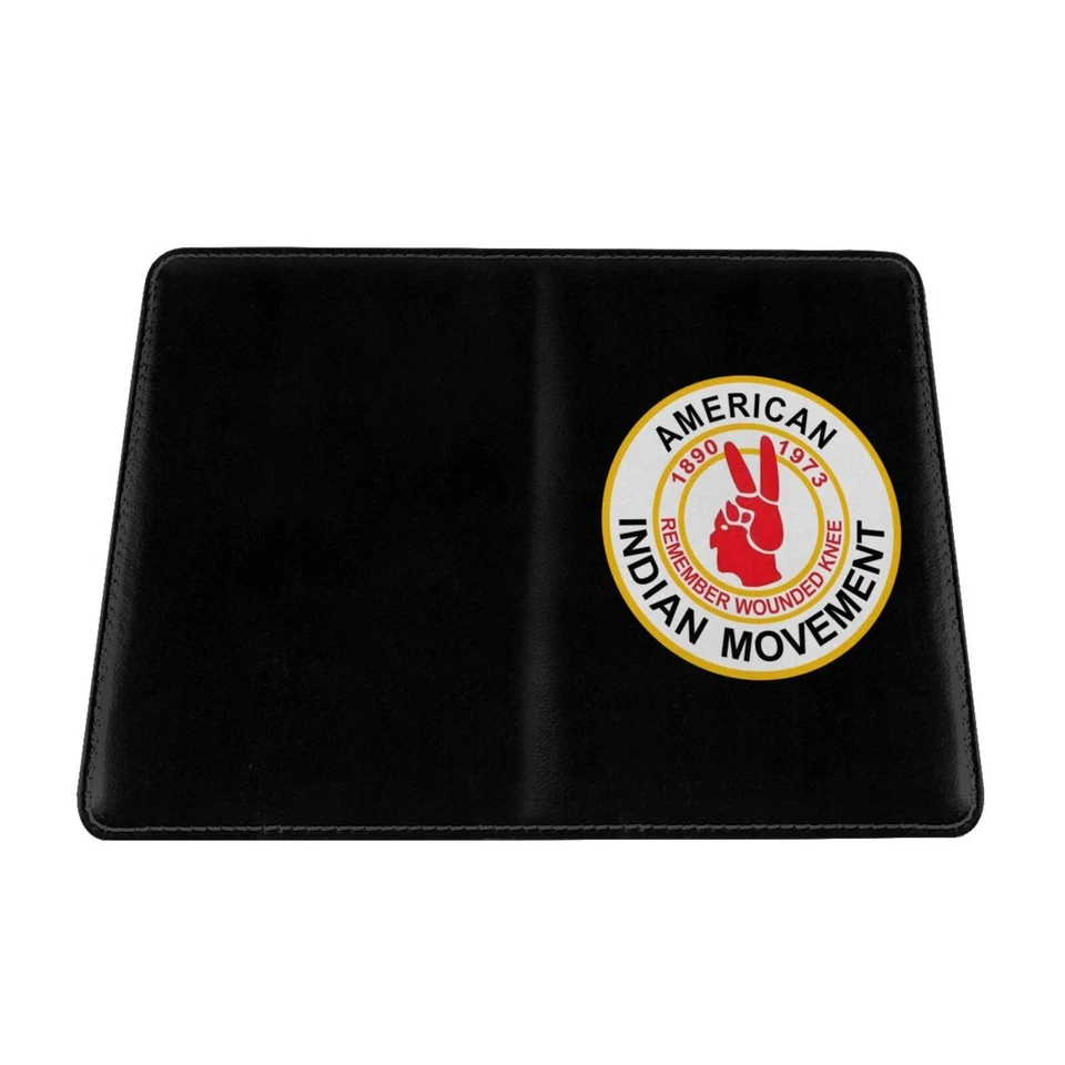 Cartera de cuero con soporte para pasaporte plegable de 5,5 pulgadas con movimiento indio americano Foto 4 de 4