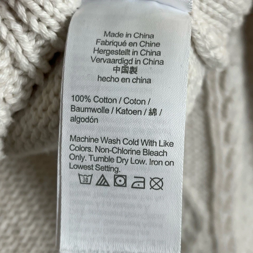 Suéter Crewcuts Niños Talla XL 12-14 Blanco Suave Tejido con Cable Costero Clásico Foto 4 de 4