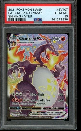 PSA 10 GEM MINT Pokemon Charizard VMAX Shining Fates SV107/SV122