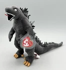 Godzilla Classic Beanie Babies White Eyes Ty Japan w/ Heart Tag Vtg 2001