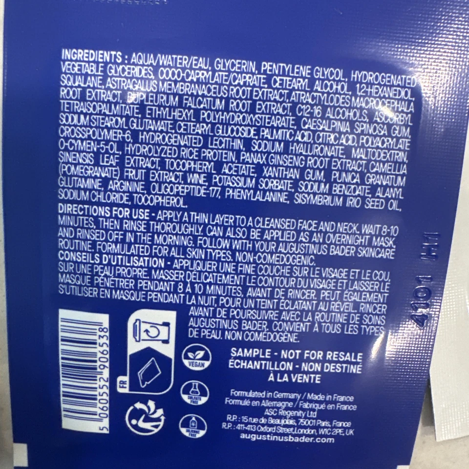 15 Augustinus Bader The Face cream Mask  With TFC8 packets 2 ML Each Total 30 ML - Image 3 of 3