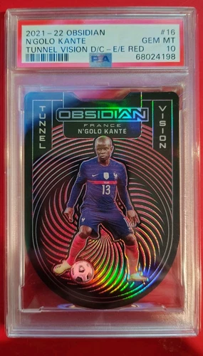 N’golo Kante 2021 Panini Obsidian Tunnel Vision Die Cut Red /20 PSA 10 POP 1 #16