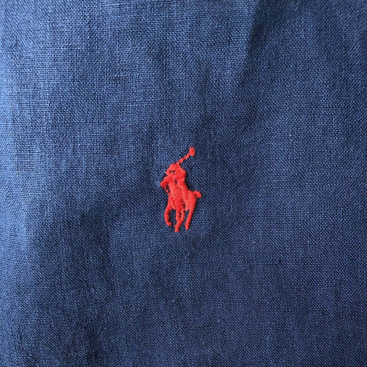 Used Ralph Lauren Custom Fit long-sleeved linen button-down shirt men's size M thumbnail 5