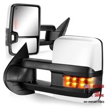 Towing Mirrors for 2007-2013 Chevy Silverado Avalanche Suburban Tahoe/GMC White