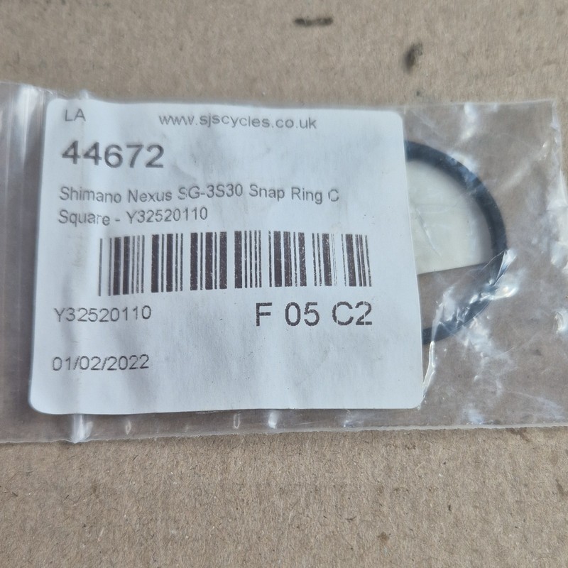 Shimano Nexus SG-3S30 Snap Ring C Square Black 3-Speed Hub MPN Y32520110