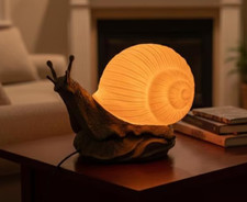 Tiffany Style Snail Night Light USB Table Lamp Cottagecore Home Decor
