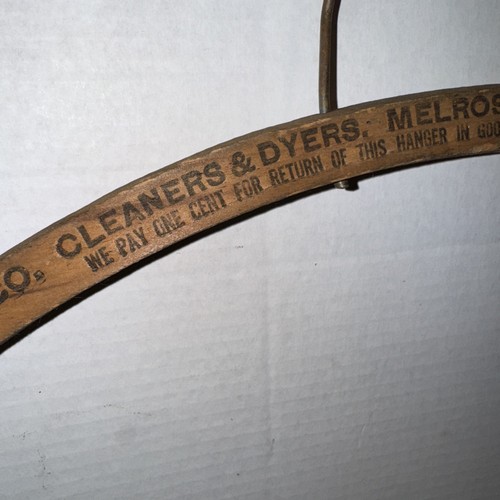 Konvolut 2 Vintage Holz Kleiderbügel Werbung DETROIT - Bild 12 von 20