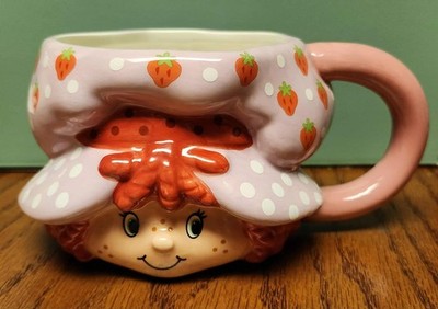 Super Cute   Strawberry Shortcake Ceramic 3D Face Coffee Mug - New