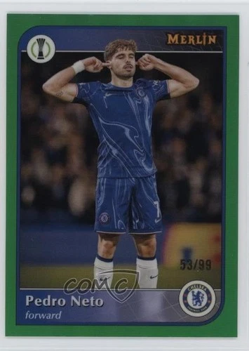 2024-25 Topps Merlin UEFA Club Competitions Green Refractor /99 Pedro Neto #72