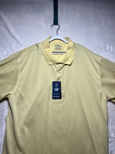 PGA Tour Golf moistuire wicking s/s polo shirt Golfer Outdoor Sz XXL YELLOW NWTS - Photo 3/17