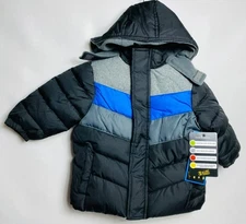 Ixtreme 12M baby Boys hooded Fleece Lined puffer jacket black NWT.