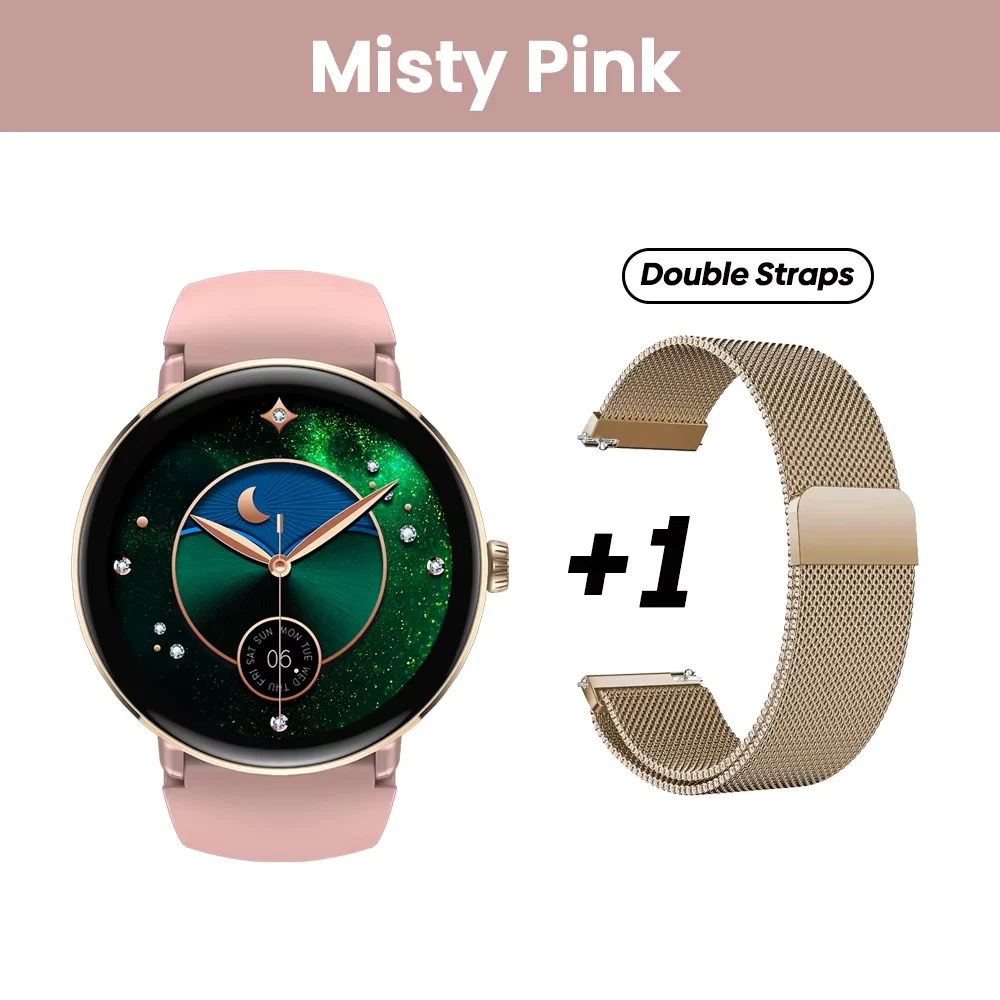 New 2025 LILY 2 Voice Calling Female Smartwatch Double Strap 1.2" HD AMOLED Dis