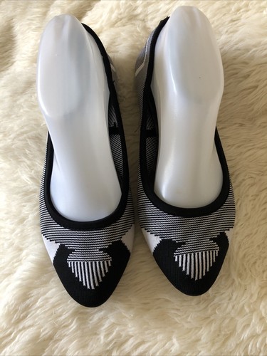 SKECHERS Cleo Wham 48487 Black & White Geometric Ballet Flat Women’s Size 9 - Picture 2 of 8
