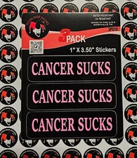 Cancer Sucks Motorcycle Helmet Sticker 3 Pack Biker Helmet Decal