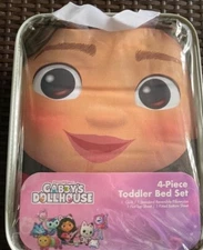 Gabby's Dollhouse Bedding Set, 4-Pieces, Purple Pink Girls Kids Toddler Bed Size