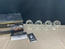 Set of 4 ~ Dragon "DIAMOND" Handcrafted Dragon Glass  ~ 10oz  ~ 4" Tall w/Box