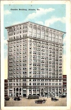 Postcard Candler Building Old Cars Birds Eye Atlanta Georgia D17