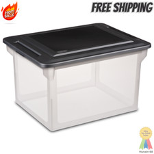 New Sterilite Plastic Storage Bin/ File Box, 18 1/2" L x 14" W x 11" H, Black