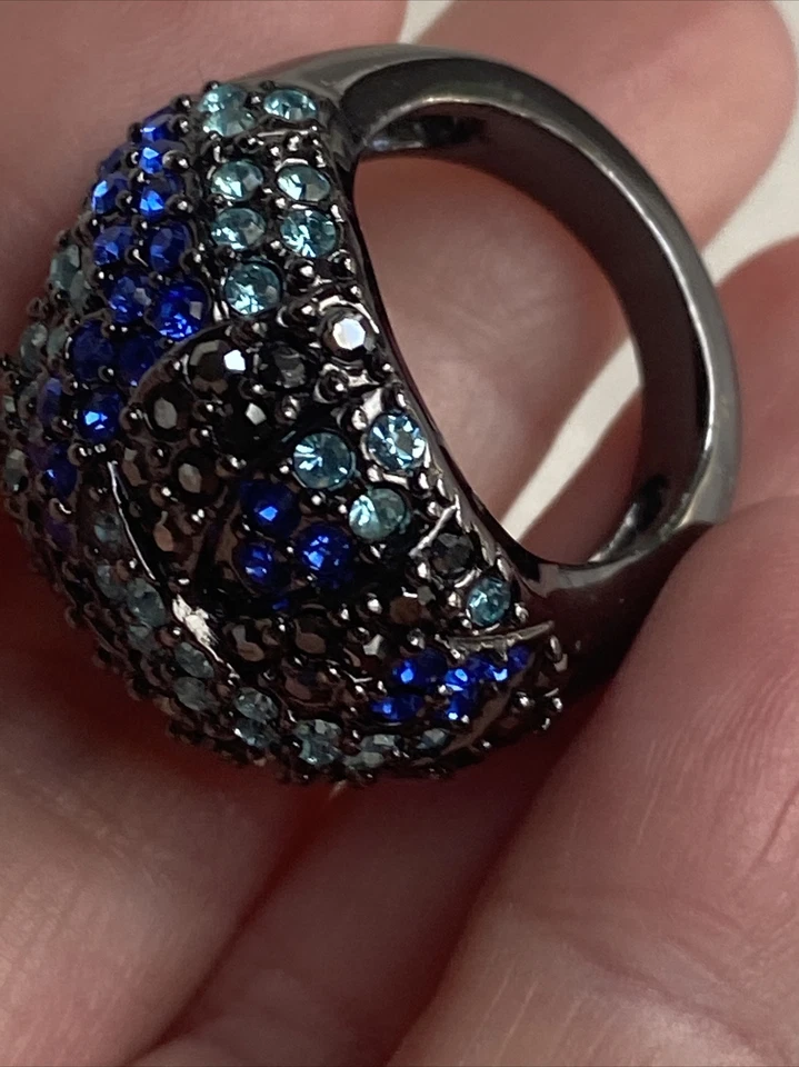 Drama de safira Park Lane tamanho 8 tom hematita azul-petróleo preto cristais raros - Imagem 4 de 4