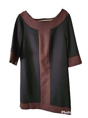 MARY BAYS A Victorian Royal Co, Sz 14  Dress brown and black. Polyester 