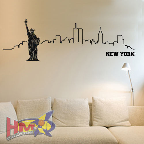 HM© Wandtattoo Skyline  NEW YORK Outline 240 x 77cm WT-0056 - Bild 1 von 2
