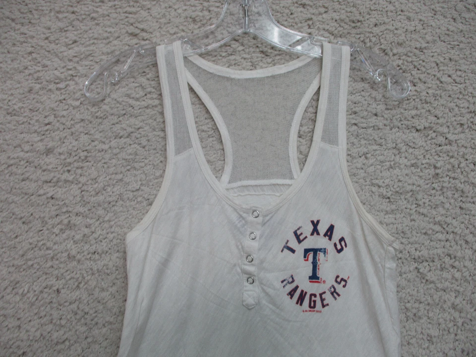 Touch Texas Rangers Shirt Small Adult White Tank Top Sleeveless Logo Womens S - Image 2 of 4