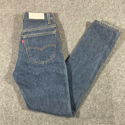 Vintage Levis Re/Done 501 Jeans Womens Dark Blue Button Fly Straight USA Made - Picture 7 of 18