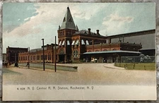 N.Y. Central R.R. Station Rochester New York RR Train Depot UDB Postcard 4164
