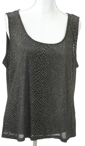 New ELLEN TRACY Open Cardigan & Tank Sweater - XL Midas Touch Black & Gold - Picture 6 of 10