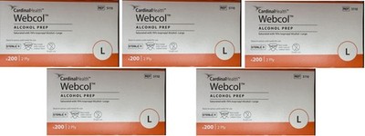 Cardinal Health 5110 WEBCOL LARGE SIZE ALCOHOL PREP PADS WIPES Made in USA Lot