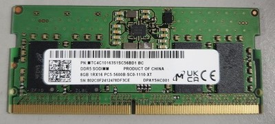MICRON MTC4C10163S1SC56BD1 8GB (1 X 8GB) PC5-44800 = 5600MHZ LAPTOP RAM #154694#