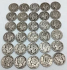 Estate Lot 90% Silver Coins As Found $3.00 Face Mercury Dimes