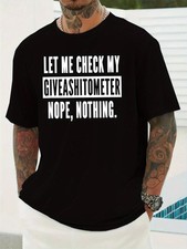 Men's Letter Print Plus Size Summer Casual Medium Stretch Short Sleeve Crew Nec