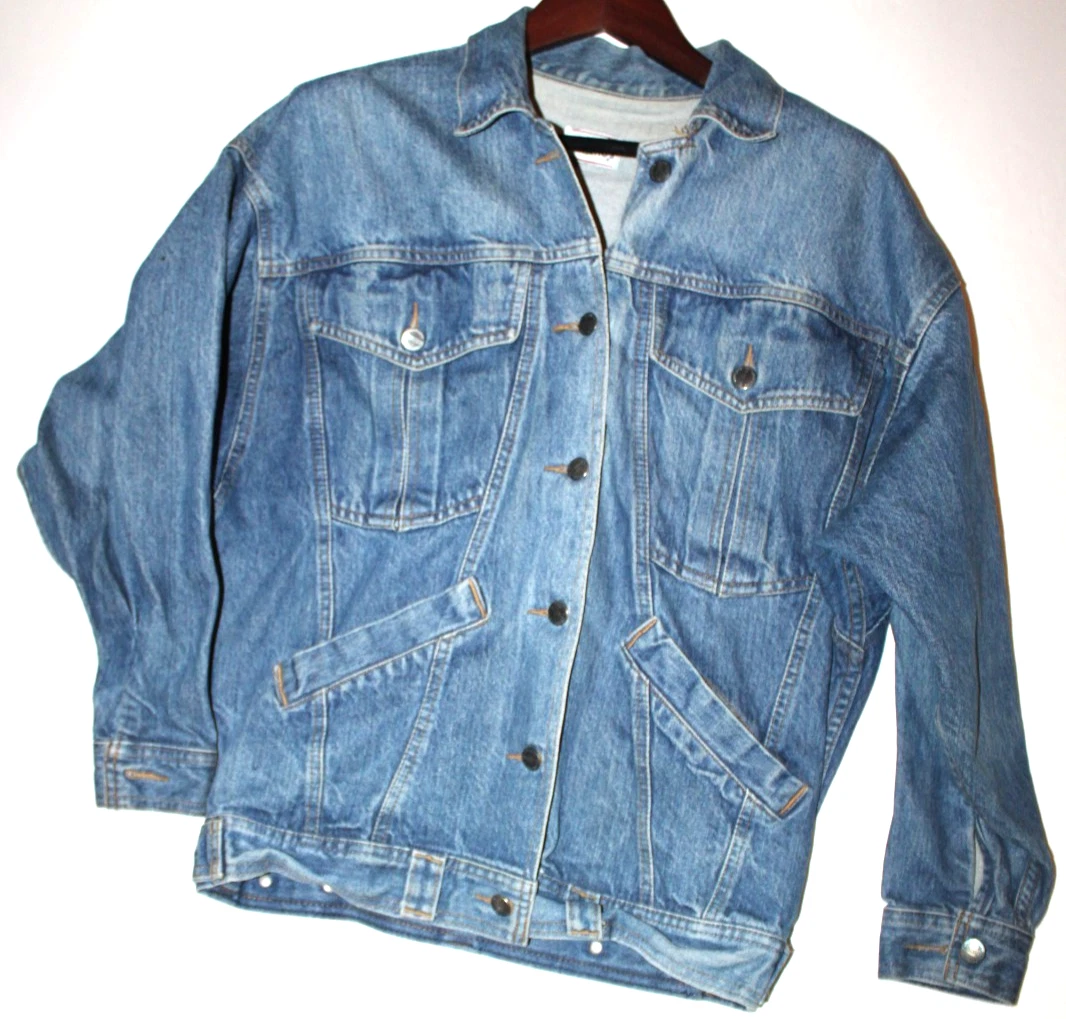 Palmettos Jacket Mens Large Blue Denim Trucker USA Made NO SIZE TAG